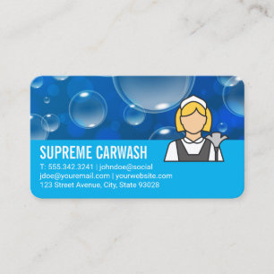 Maid Services Logo Soap Bubbles Business Card