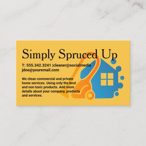 Maid Services | Vacuum Home Cleaning Logo Business Card