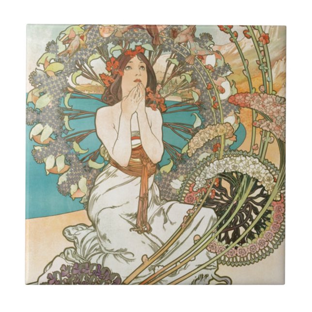 Maiden in Prayer Tile (Front)