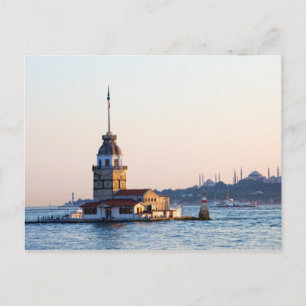 Maiden Tower in Istanbul Postcard