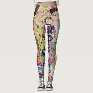 Maiden (Virgin), Gustav Klimt, Vintage Art Nouveau Leggings