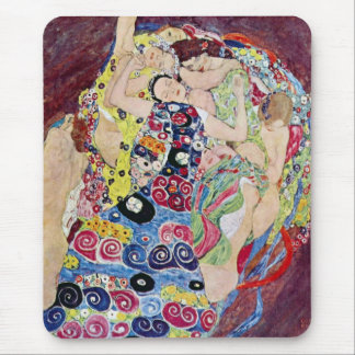 Maiden (Virgin), Gustav Klimt, Vintage Art Nouveau Mouse Pad
