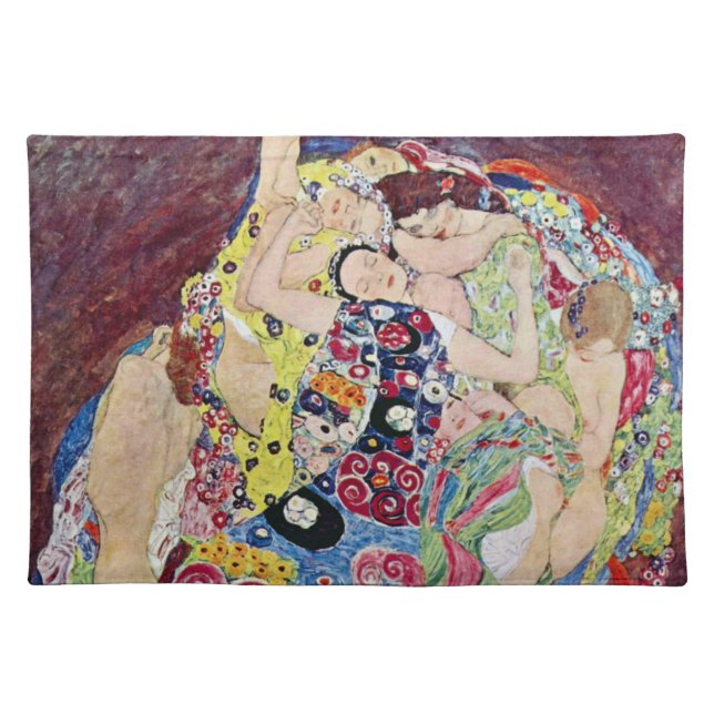 Maiden (Virgin), Gustav Klimt, Vintage Art Nouveau Placemat (Front)
