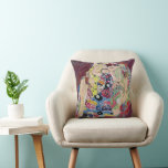 Maiden (Virgin), Gustav Klimt, Vintage Art Nouveau Throw Pillow<br><div class="desc">The Maiden (aka The Virgin) (1913) by Gustav Klimt is a vintage Victorian Era Art Nouveau fine art symbolism portrait painting. Several women yawning, stretching and sleeping in a bed covered with colorful mosaic pattern blankets. About the artist: Gustav Klimt (1862-1918) was an Austrian Symbolist painter and one of the...</div>