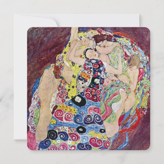 Maiden (Virgin), Klimt, Art Nouveau Bridal Shower Invitation (Front)