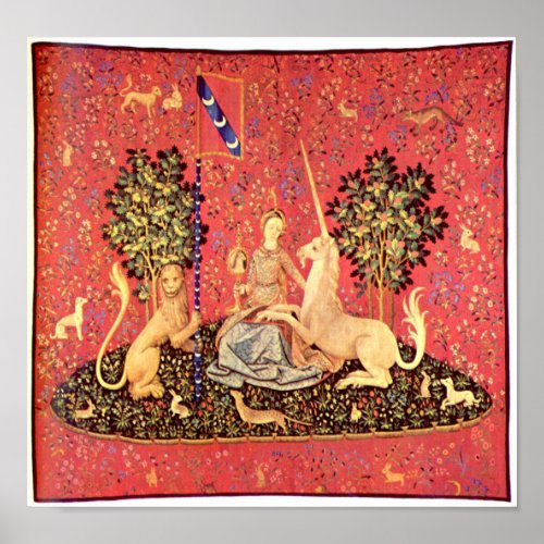 Maiden with Unicorn  Jungfrau mit dem Einhorn Poster