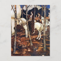 Maidens on White Horses Vertical Postcard