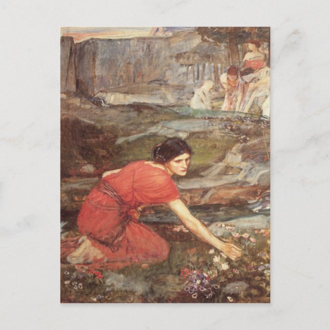 Maidens Picking Flowers by the Stream - Waterhouse Postcard (Front)