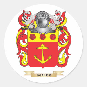 Maier Coat of Arms (Family Crest) Classic Round Sticker