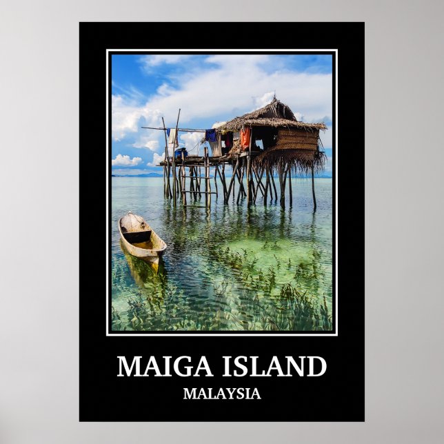 MAIGA ISLAND MALAYSIA TRAVEL POSTER (Front)