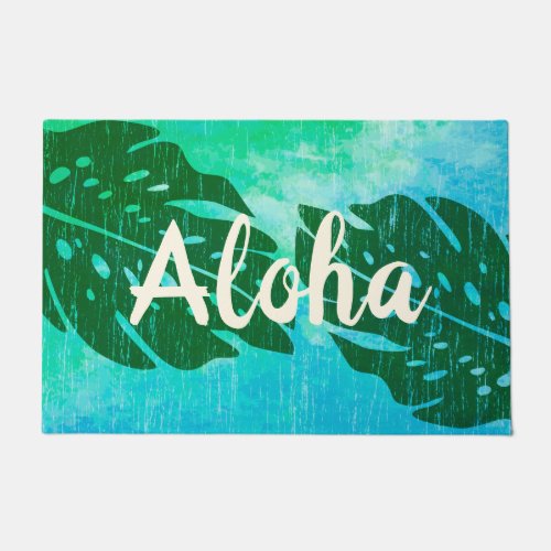 Maikai Hawaiian Monstera Leaf Tie_Dye Blend Aloha Doormat