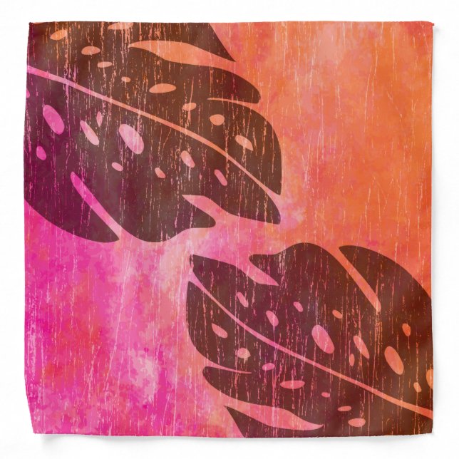 Maikai Hawaiian Monstera Leaf Tie-Dye Blend Bandana (Front)