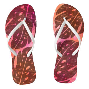 Maikai Hawaiian Monstera Leaf Tie-Dye Blend Flip Flops