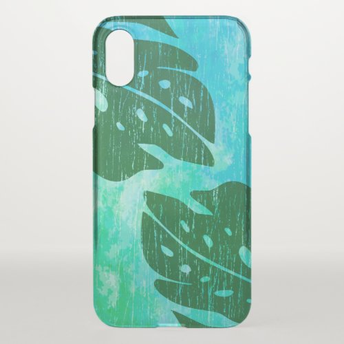 Maikai Hawaiian Monstera Leaf Tie_Dye Blend Green iPhone X Case