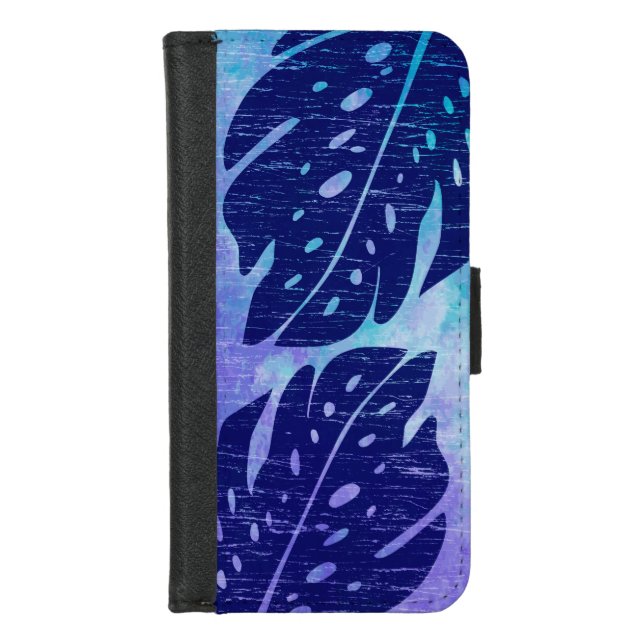 Maikai Hawaiian Monstera Leaf Tie-Dye Blend iPhone Wallet Case (Front)