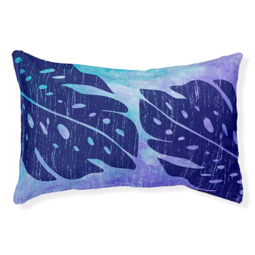 Maikai Hawaiian Monstera Leaf Tie_Dye Blend Pet Bed