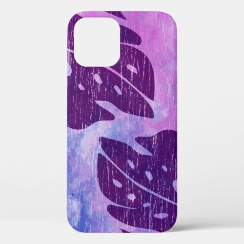 Maikai Hawaiian Monstera Leaf Tie_Dye Blend Violet iPhone 12 Pro Case