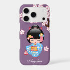 Maiko Kokeshi Doll - Blue Kimono Geisha Girl