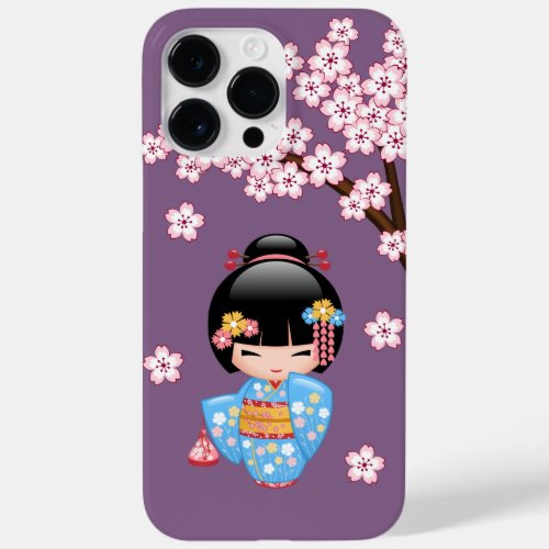 Maiko Kokeshi Doll _ Blue Kimono Geisha Girl Case_Mate iPhone 14 Pro Max Case
