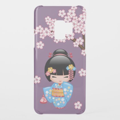 Maiko Kokeshi Doll - Blue Kimono Geisha on Purple Uncommon Samsung Galaxy S9 Case