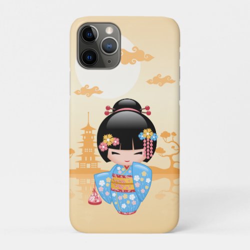 Maiko Kokeshi Doll _ Cute Japanese Geisha Girl iPhone 11 Pro Case