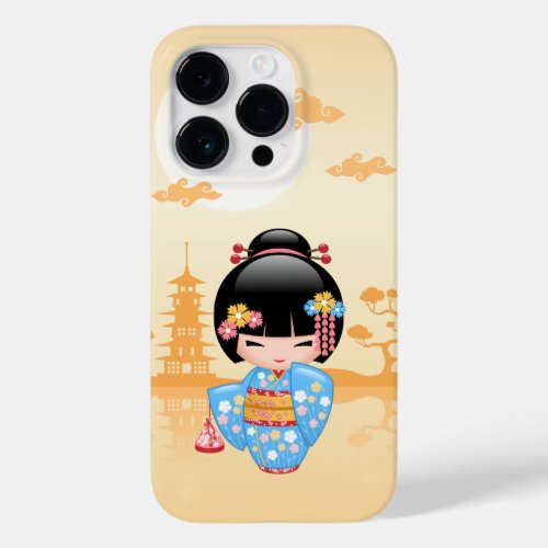 Maiko Kokeshi Doll _ Cute Japanese Geisha Girl Case_Mate iPhone 14 Pro Case