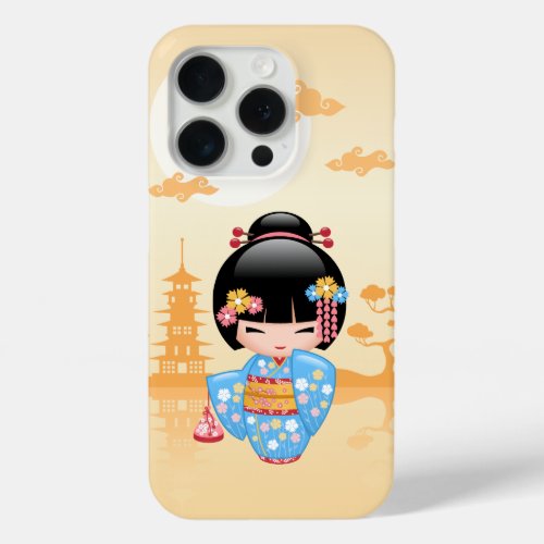 Maiko Kokeshi Doll _ Cute Japanese Geisha Girl iPhone 15 Pro Case