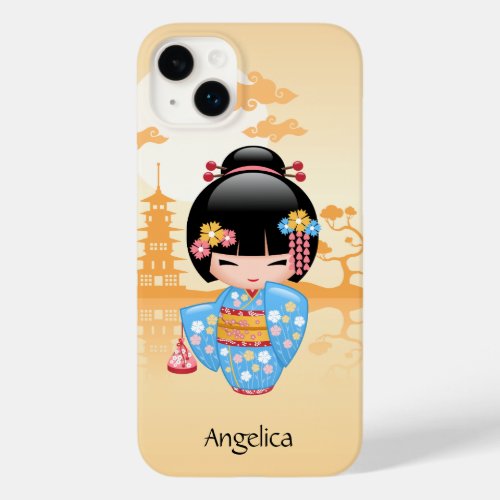 Maiko Kokeshi Doll _ Cute Japanese Geisha Girl Case_Mate iPhone 14 Plus Case