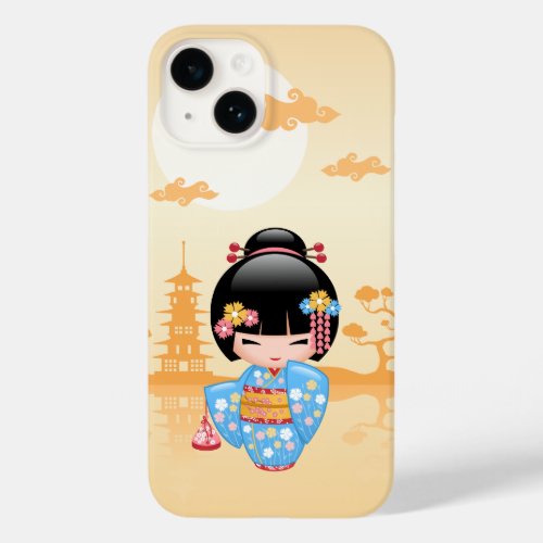 Maiko Kokeshi Doll _ Cute Japanese Geisha Girl Case_Mate iPhone 14 Case