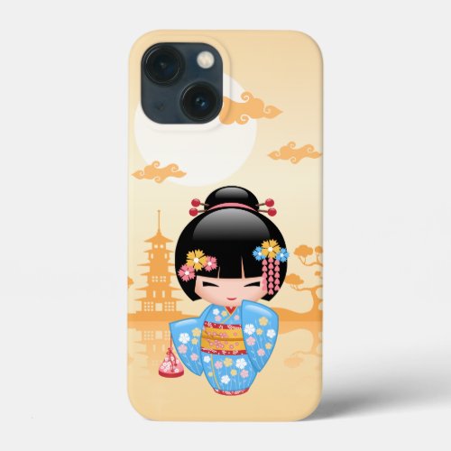 Maiko Kokeshi Doll _ Cute Japanese Geisha Girl iPhone 13 Mini Case