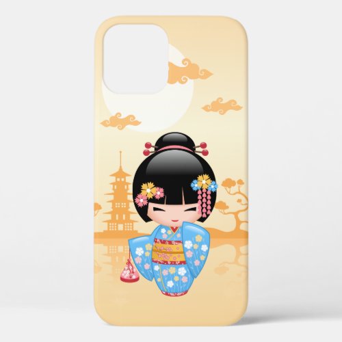 Maiko Kokeshi Doll _ Cute Japanese Geisha Girl iPhone 12 Case