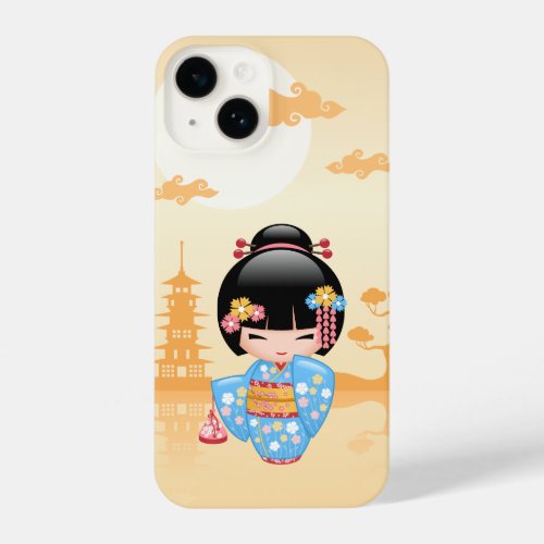 Maiko Kokeshi Doll _ Cute Japanese Geisha Girl iPhone 14 Case