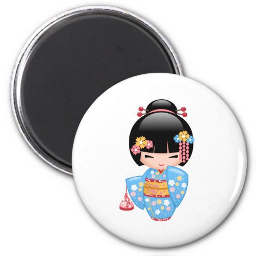 Maiko Kokeshi Doll _ Cute Japanese Geisha Girl Magnet