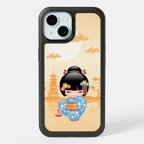 Maiko Kokeshi Doll _ Cute Japanese Geisha Girl iPhone 15 Case