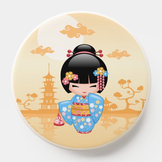 Maiko Kokeshi Doll - Cute Japanese Geisha Girl PopSocket (Popsocket)