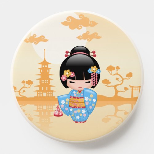 Maiko Kokeshi Doll _ Cute Japanese Geisha Girl PopSocket