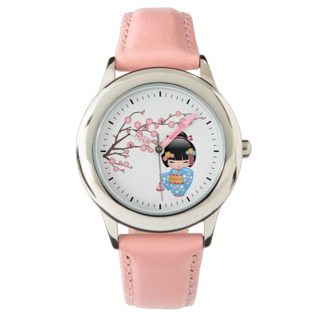 Maiko Kokeshi Doll - Cute Japanese Geisha Girl Watch (Front)