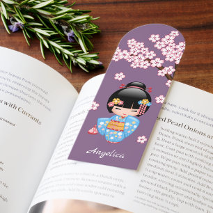 Maiko Kokeshi Purple Kimono Geisha Girl Bookmarks