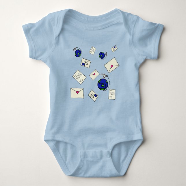 Mail Around The World Baby Bodysuit (Front)