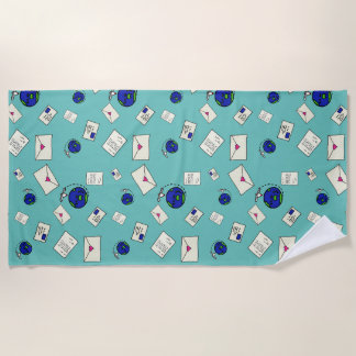 Mail Around The World Beach Towel