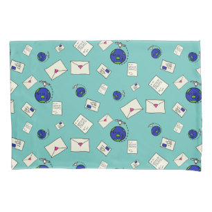 Mail Around The World Pillow Case