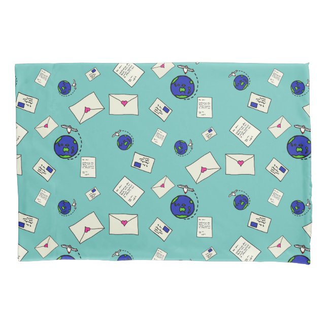 Mail Around The World Pillow Case (Front)