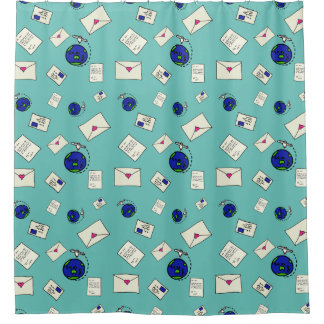 Mail Around The World Shower Curtain