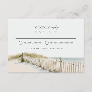 Mail Back Cape Cod Dune Coast Wedding RSVP Card 