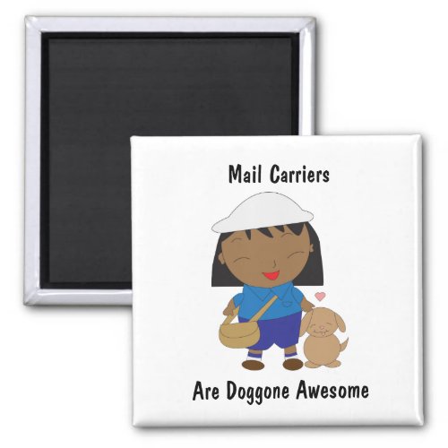Mail Carrier Black Female Awesome Personalize Magnet