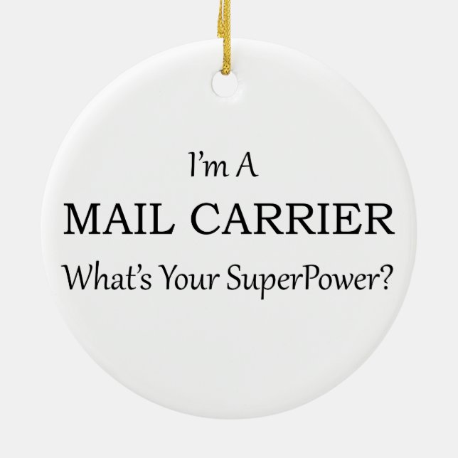 MAIL CARRIER CERAMIC ORNAMENT (Back)