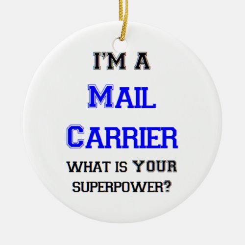 mail carrier ceramic ornament