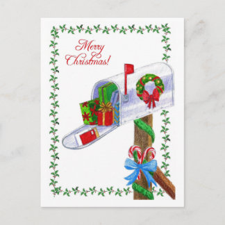 Mail Carrier Christmas Postcard