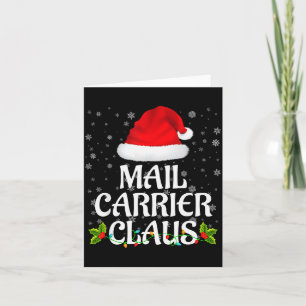 Mail Carrier Claus Christmas Lights Pajama Family Card