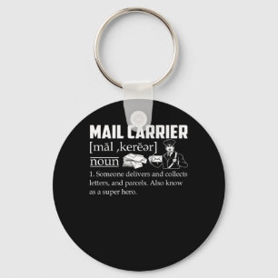 Mail Carrier Delivers Collect Letters Keychain